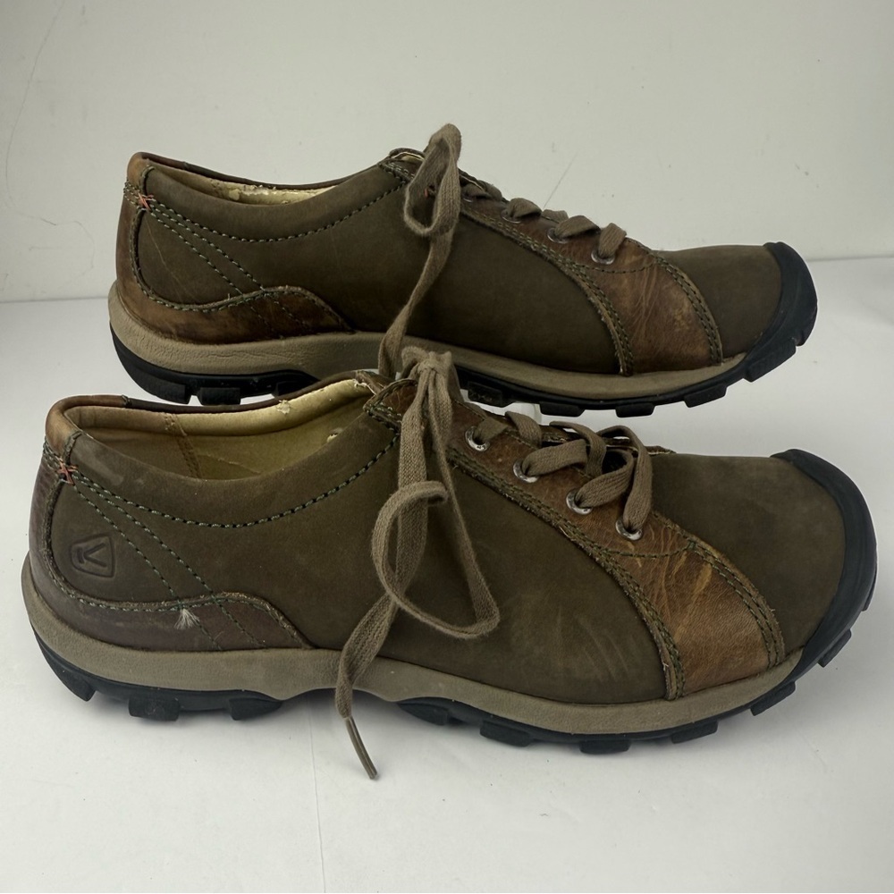Keen Womens 9.5 Cush Brown Leather Hiking Shoes Lace Up SEE ALL